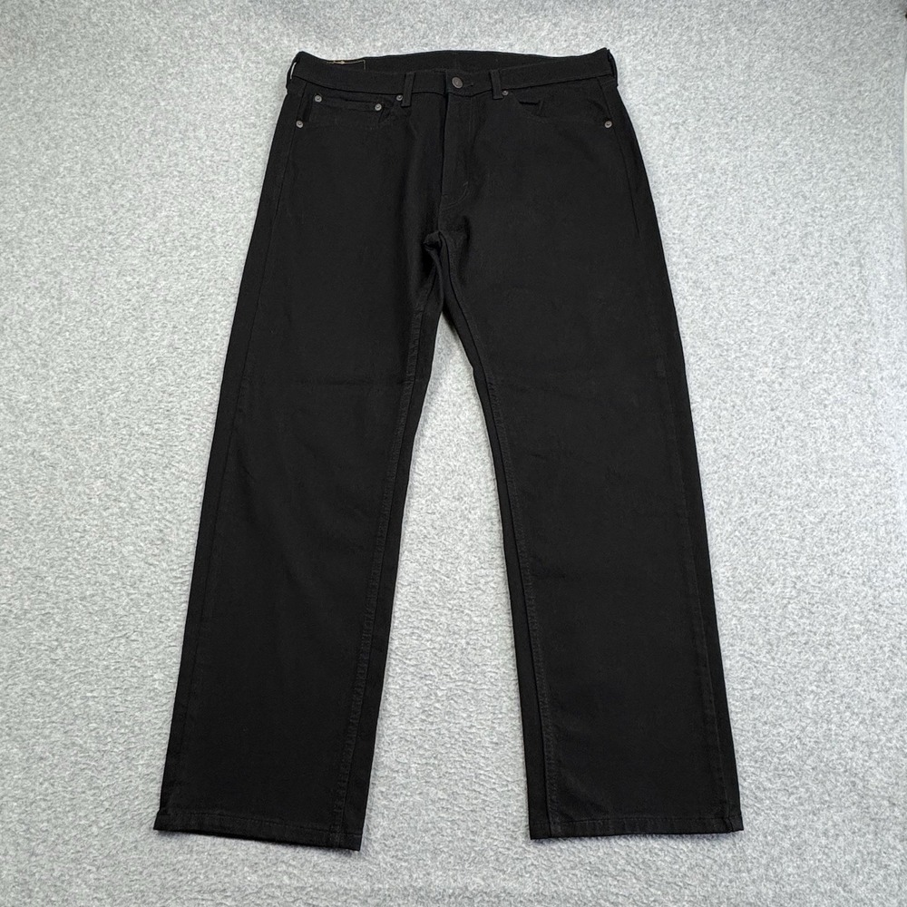 Levis 506 Comfort Straight Fit Jeans Mens 36x30 Black Stretch Denim Modern Basic
